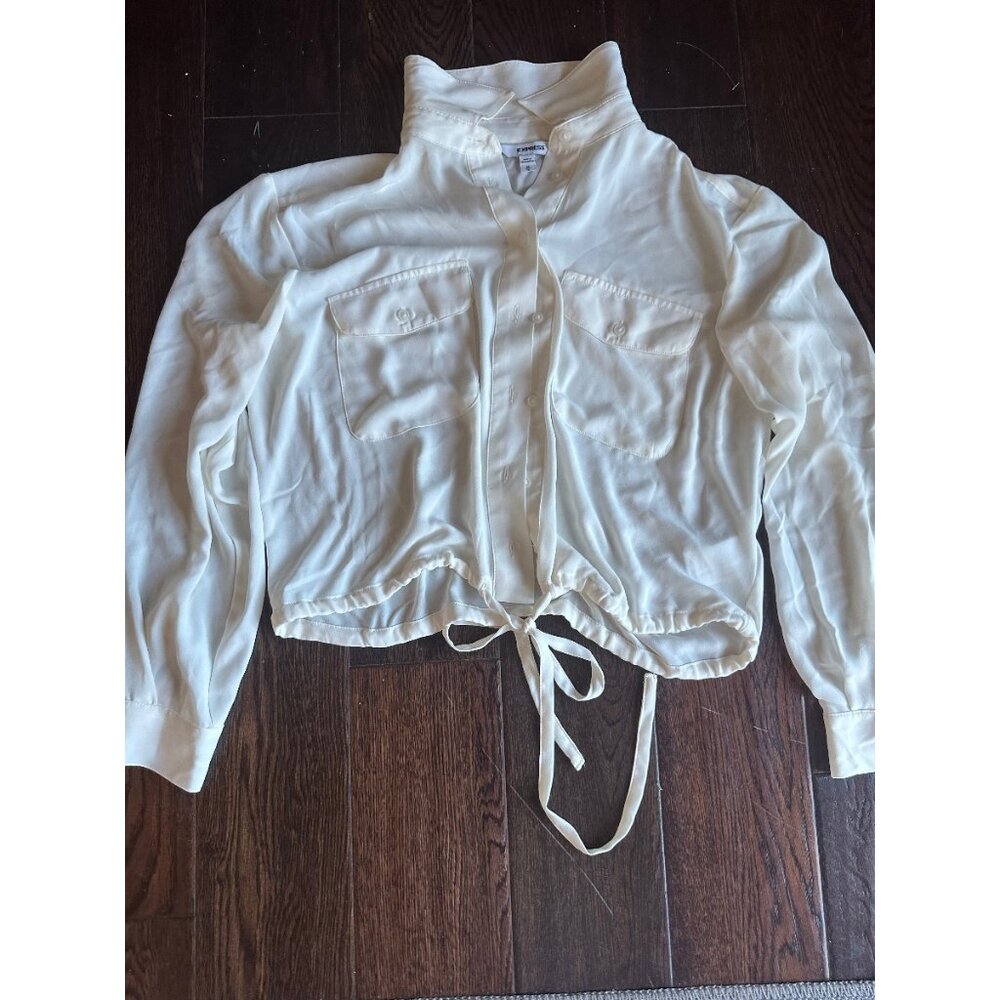 EXPRESS Tie Front sheer Blouse